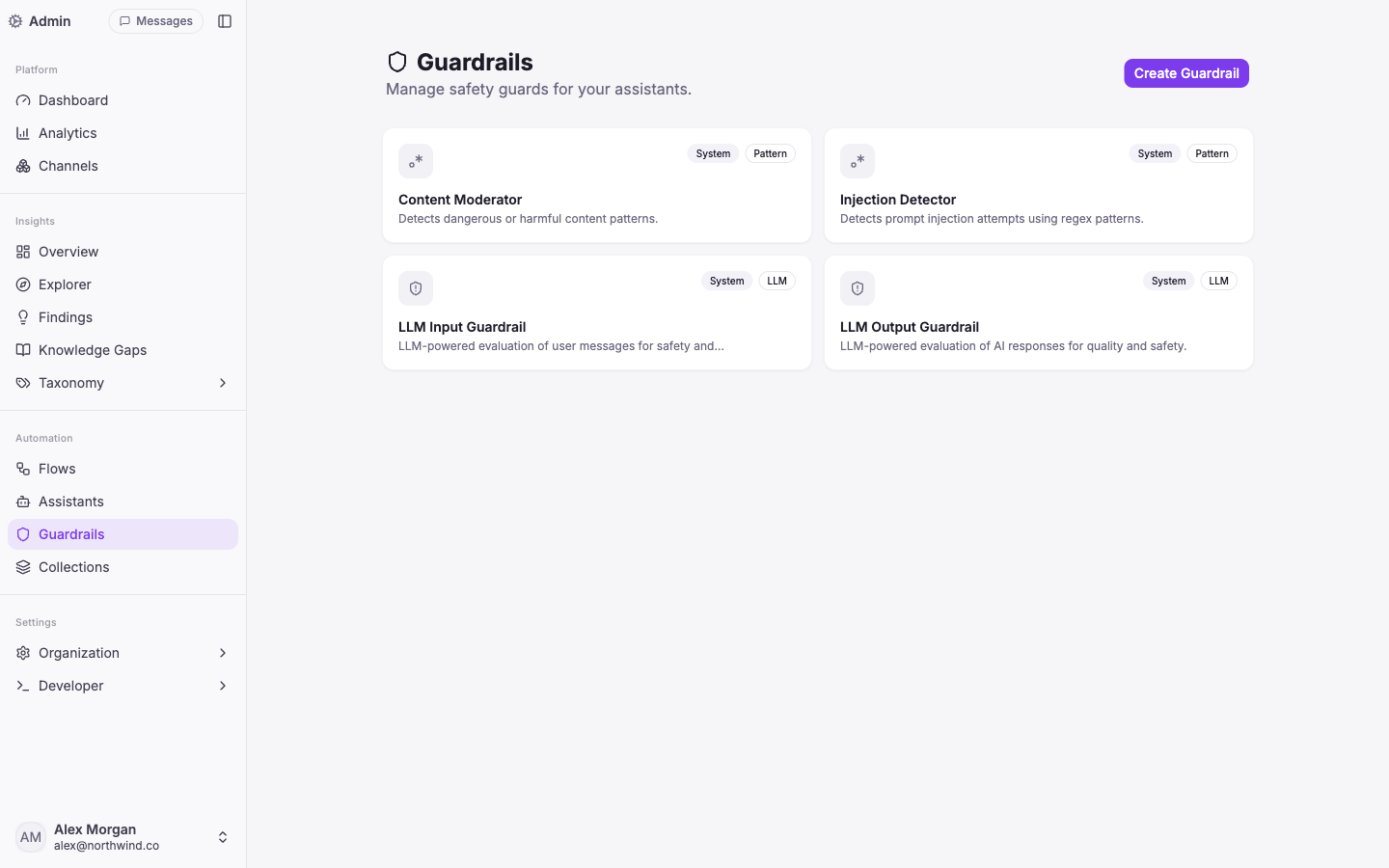 Guardrails: keep every answer safe, on-brand and on-topic